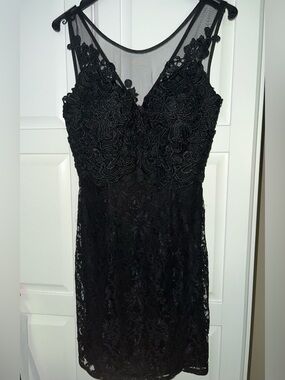💕Sexy Sean Collection Self Bra Soft light  Lace bodycorn  Dress  back Zipper